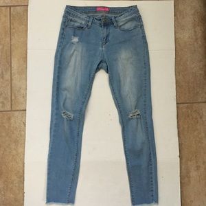 Distressed Light Wash Skinny Jeans